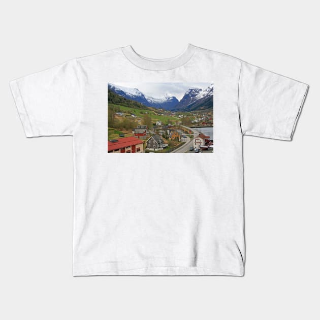 Olden, Norway Kids T-Shirt by RedHillDigital